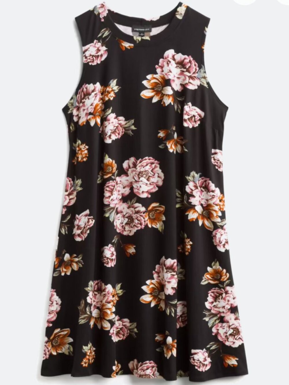 Fortune + Ivy Madia Brushed Knit Dress 2X Black Floral Stitch Fix - Super Soft